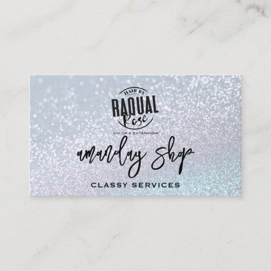 Carte De Visite Logo du code Qr personnalisé Parties scintillant d (Devant)