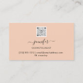 Carte De Visite Logo du code QR Rose de pêche Abstrait en cuivre (Dos)