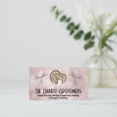 Carte De Visite Logo du coeur de chat de chien | Ciseaux | Bokeh (Debout devant)