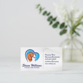 Carte De Visite Logo du coeur de chat de chien | Services animaux (Debout devant)