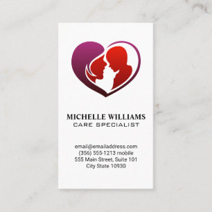 Carte De Visite Logo du coeur de la mère et de l'enfant