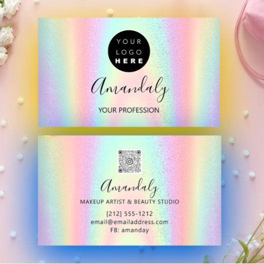 Carte De Visite Logo du coiffeur à clou de l'artiste du clou Holog