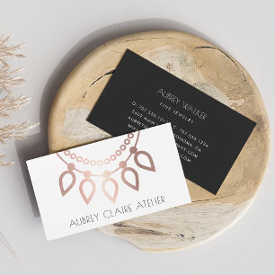 Carte De Visite Logo du collier d'or rose   Design de bijoux