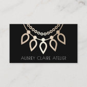 Carte De Visite Logo du collier noir et or | Design de bijoux (Devant)