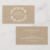 Carte De Visite Logo du concepteur de germes de Bohême sur Kraft (Devant / Derrière)