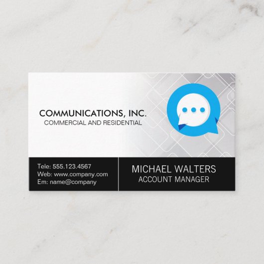 Carte De Visite Logo du Conversation des communications (Devant)
