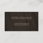 Carte De Visite Logo du cool des services de charpentier avec rabo (Dos)