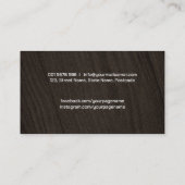 Carte De Visite Logo du cool des services de charpentier avec rabo (Dos)