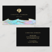 Carte De Visite logo du coquillage des vagues océaniques (Devant / Derrière)