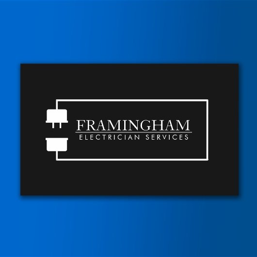 Carte De Visite Logo du cordon d'extension d'électricien noir