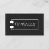 Carte De Visite Logo du cordon d'extension d'électricien noir (Devant)