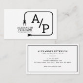 Carte De Visite Logo du cordon d'extension du service d'électricie (Devant / Derrière)