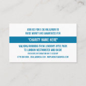 Carte De Visite Logo du coureur, événement Charity Run-Walk-a-Thon (Dos)