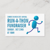 Carte De Visite Logo du coureur, événement Charity Run-Walk-a-Thon (Devant)