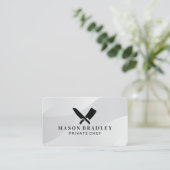 Carte De Visite Logo du couteau boucher | Culinaire | Chef (Debout devant)