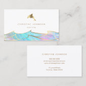 Carte De Visite logo du dauphin de feuille d'or (Devant / Derrière)