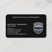 Carte De Visite Logo du département de police Agent de maintien de (Devant)