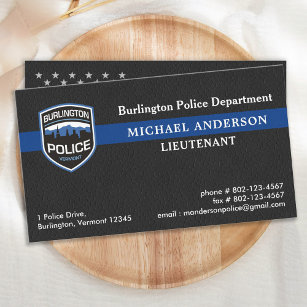 Carte De Visite Logo du département de police Agent de maintien de
