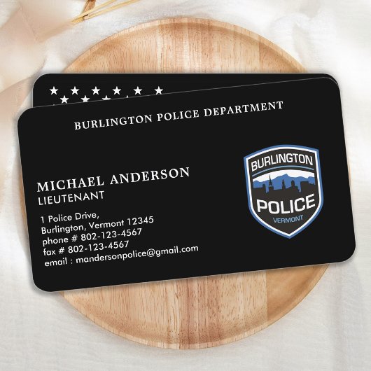 Carte De Visite Logo du département de police Agent de maintien de