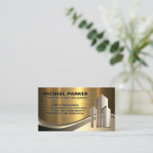 Carte De Visite Logo du développeur de propriétés | Bâtiments comm (Debout devant)