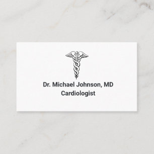 Carte De Visite Logo du Docteur Cardiologue noir et blanc élégant