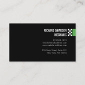 Carte De Visite Logo du drapeau de course moderne dans Green Autom (Dos)
