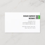 Carte De Visite Logo du drapeau de course moderne dans Green II Au (Dos)