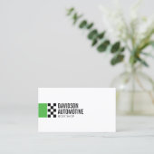 Carte De Visite Logo du drapeau de course moderne dans Green II Au (Debout devant)