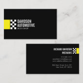 Carte De Visite Logo du drapeau de course moderne dans l'automobil (Devant / Derrière)