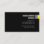 Carte De Visite Logo du drapeau de course moderne dans l'automobil (Dos)