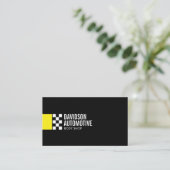 Carte De Visite Logo du drapeau de course moderne dans l'automobil (Debout devant)