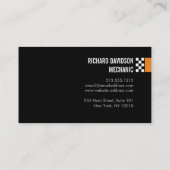 Carte De Visite Logo du drapeau de course moderne dans Orange Auto (Dos)
