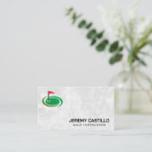 Carte De Visite Logo du drapeau de golf (Debout devant)