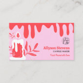 Carte De Visite Logo du fabricant artisanal de bougies rétro rouge (Devant)