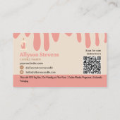 Carte De Visite Logo du fabricant artisanal de bougies roses rétro (Dos)