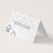 Carte De Visite Logo du fabricant de chiens | Modèle Damask (Dos)