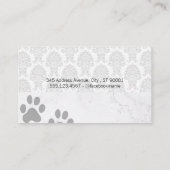 Carte De Visite Logo du fabricant de chiens | Modèle Damask (Dos)