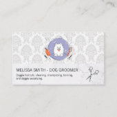 Carte De Visite Logo du fabricant de chiens | Modèle Damask (Devant)