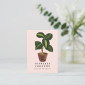 Carte De Visite Logo du fleuriste plante Code QR rose Médias socia (Debout devant)