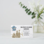 Carte De Visite Logo du gardien de maison | Fournitures de nettoya (Debout devant)