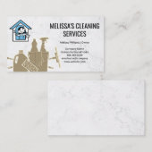 Carte De Visite Logo du gardien de maison | Fournitures de nettoya (Devant / Derrière)