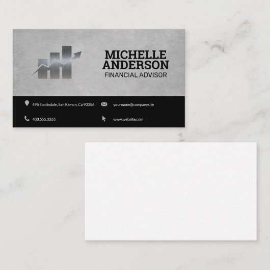 Carte De Visite Logo du graphique des finances | Stock | Style sta (Devant / Derrière)
