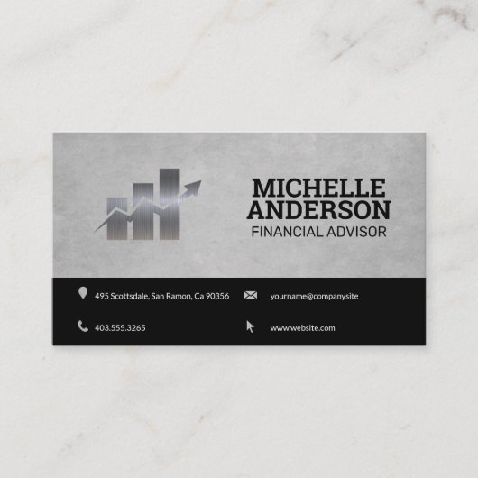 Carte De Visite Logo du graphique des finances | Stock | Style sta (Devant)