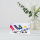 Carte De Visite Logo du graphique financier | Bureau d'entreprise (Debout devant)