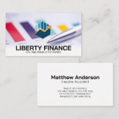 Carte De Visite Logo du graphique financier | Bureau d'entreprise (Devant / Derrière)