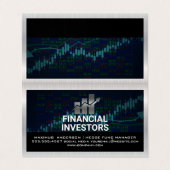 Carte De Visite Logo du graphique financier | Rapports Stocks (Extérieur déplié)