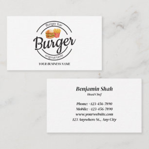 Carte De Visite Logo du hamburger de fruits et légumes frais