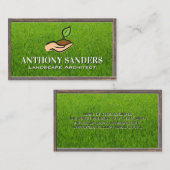 Carte De Visite Logo du jardin paysager | Herbe (Devant / Derrière)