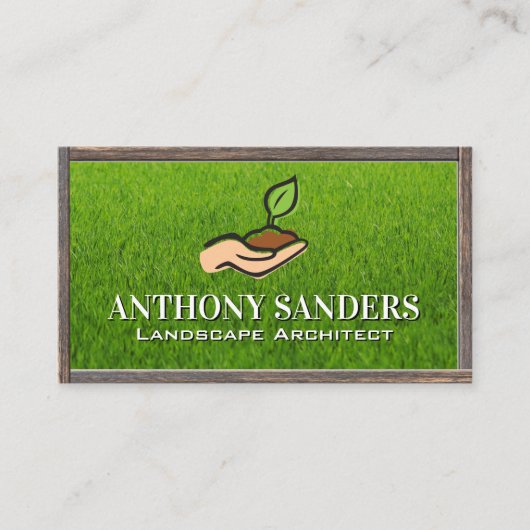 Carte De Visite Logo du jardin paysager | Herbe (Devant)