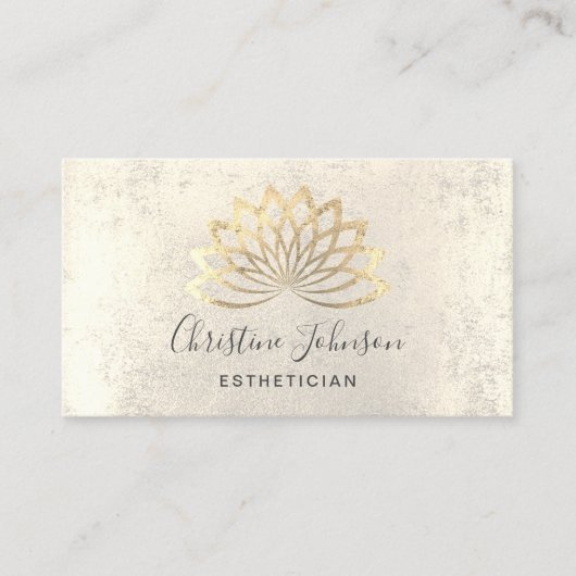 Carte De Visite Logo du lotus en feuille d'or FAUX (Devant)